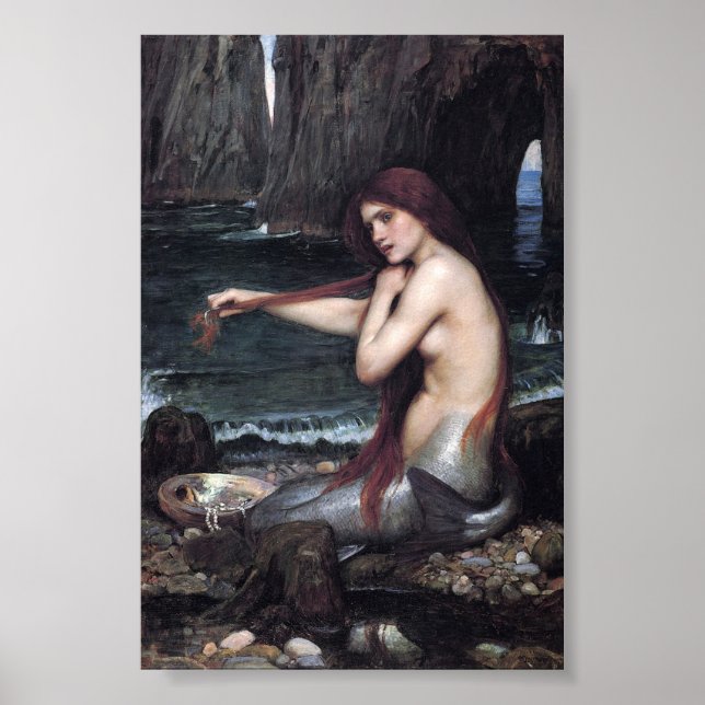 Póster Una Sirena John William Waterhouse Mitológico (Frente)