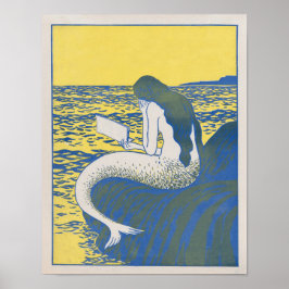 Póster Una sirvienta vintage leyendo un libro