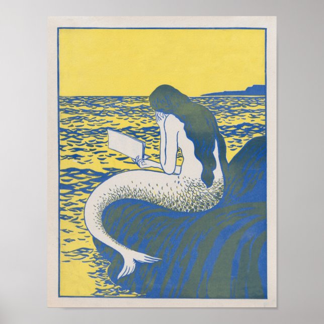 Póster Una sirvienta vintage leyendo un libro (Frente)