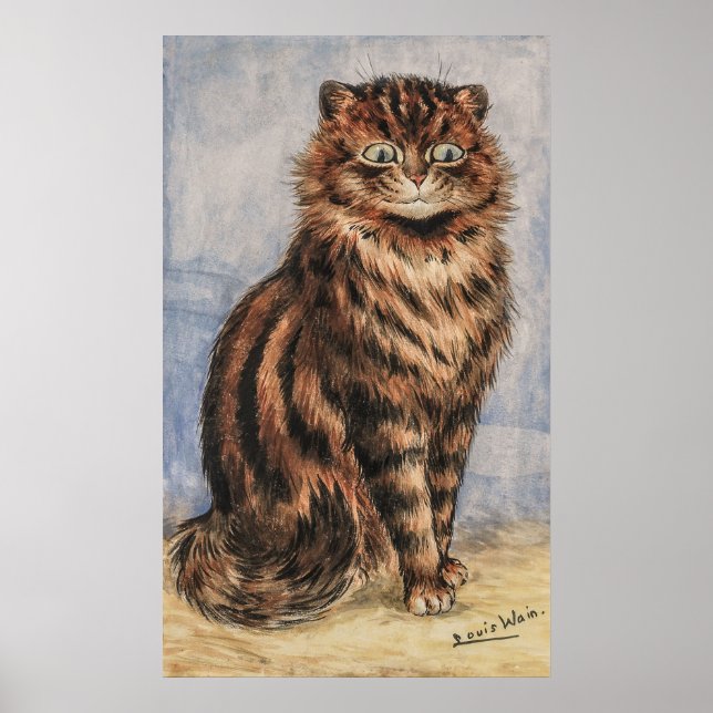 Póster Una tabla de alerta por Louis William Wain (Frente)