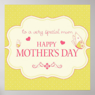 Póster Una tarjeta de felicitación por el día de la madre
