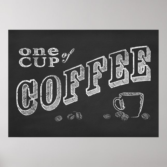 Póster una taza de café CHALK ART (Frente)