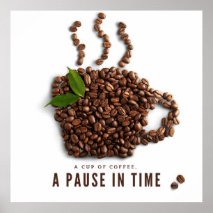 Póster Una taza de café, una pausa en el tiempo – Café ar
