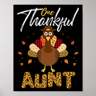 Póster Una tía agradecida Tía pavo Día de Acción de Graci