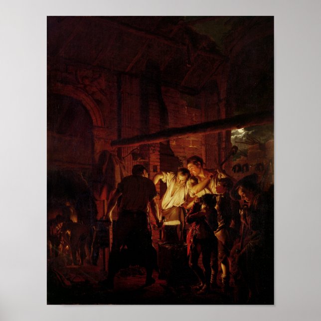 Póster Una tienda de herreros, 1771 (Frente)