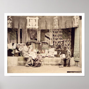 Póster Una tienda japonesa del paño, c.1890 (phot