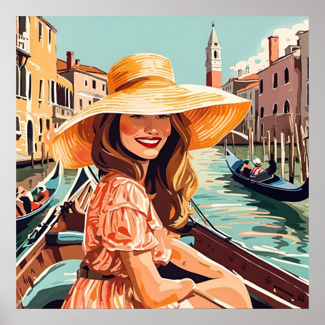 Póster Una turista en la prensa de Venecia (Frente)