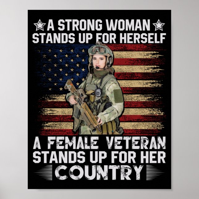 Póster una veterana defiende a su país (Frente)