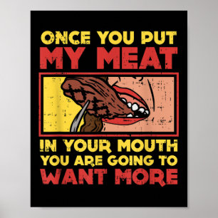 Póster Una Vez Que Pones Mi Carne En La Boca, Funny Bbq