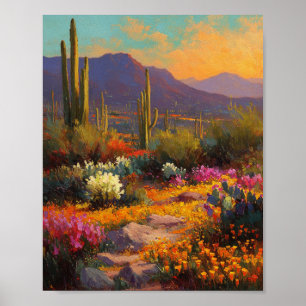 Póster Una vibrante tapicería de flores silvestres y Sagu