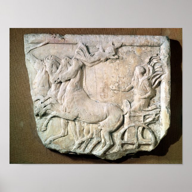 Póster Una victoria en la carrera de cuatro caballos (Frente)