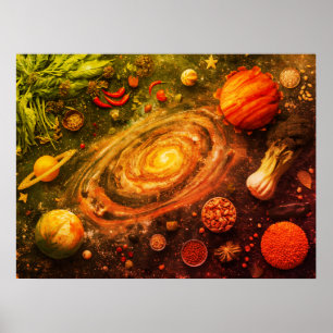 Póster Una vida aislada en un recipiente para peces dorad