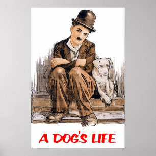 Póster Una Vida de Perro Charlie Chaplin Película Clásica