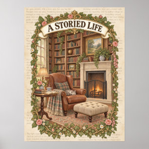 Póster Una vida llena de historias en la biblioteca