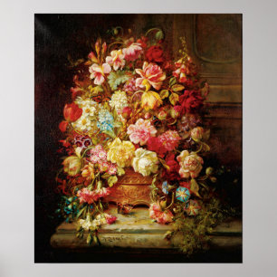 Póster Una vida muerta con flores por Hans Zatzka - poste