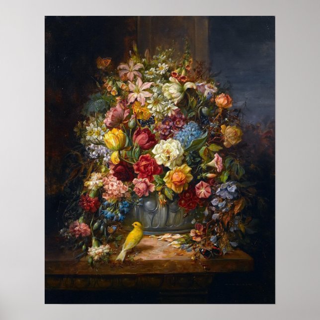 Póster Una vida muerta de flores por Hans Zatzka - poster (Frente)