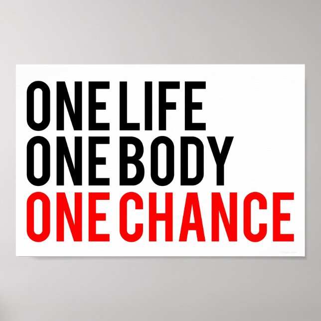 Póster Una vida un cuerpo una oportunidad (Frente)