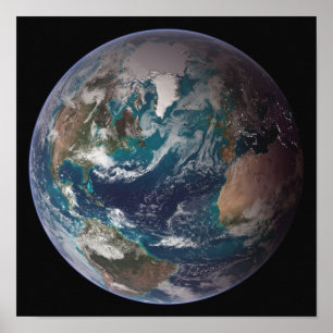 Póster Una visión completa de la Tierra que muestra datos