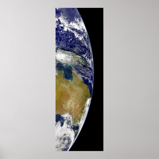Póster Una visión parcial de la Tierra que muestra a Aust (Frente)