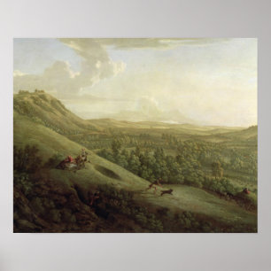 Póster Una vista de Boxhill, Surrey, con Dorking en el