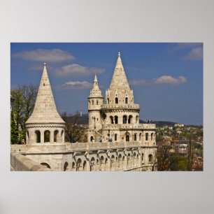 Póster Una vista de Budapest desde la colina del castillo