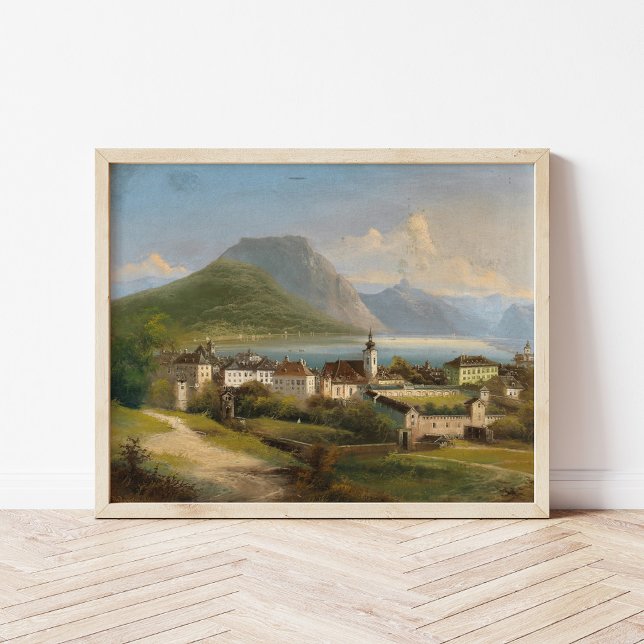 Póster Una vista de Gmunden | Johann Wilhelm Jankowsky (Subido por el creador)