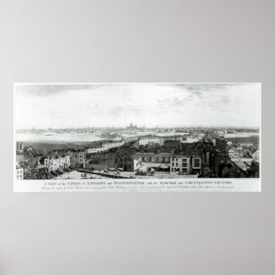 Póster Una vista de las ciudades de Londres y de