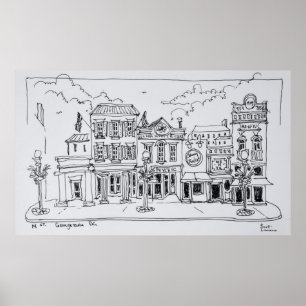 Póster Una vista de M Street en Georgetown, Washington DC