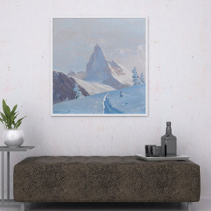 Póster Una vista del Matterhorn, invierno