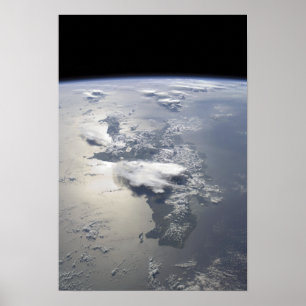 Póster Una vista panorámica de la isla de La Española