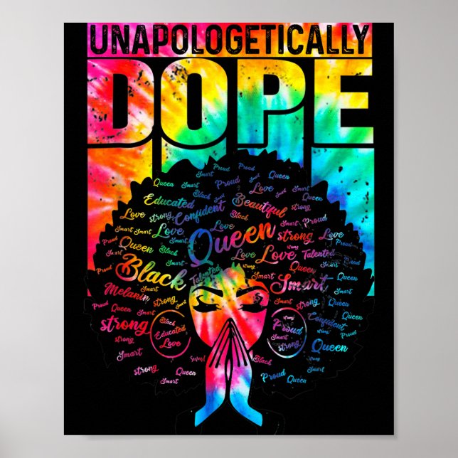 Póster Unalogetically Black Pride Melanin African Tie Dye (Frente)