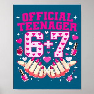 Póster Uñas de niñas adolescentes de años lindas