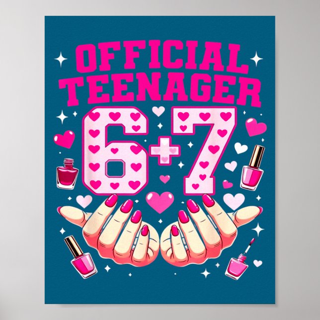 Póster Uñas de niñas adolescentes de años lindas (Frente)