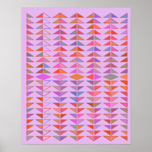 Póster Unas formas geométricas abstractas en lavanda mora