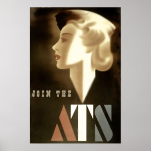 Póster Únase al poster de la guerra del vintage del ATS