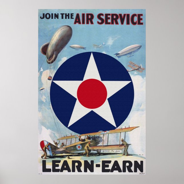 Póster Únase al Poster del Servicio Aéreo (Frente)