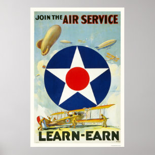 Póster Únase al servicio aéreo