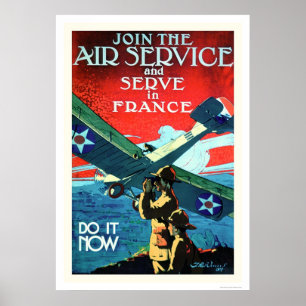 Póster Únase al Servicio Aéreo y Servicio en Francia (US0