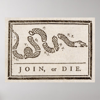 Póster Únase o muera Franklin Rattlesnake Personalizado p