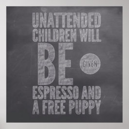 Póster Unattended Children Pub Chalk Collection by M.A