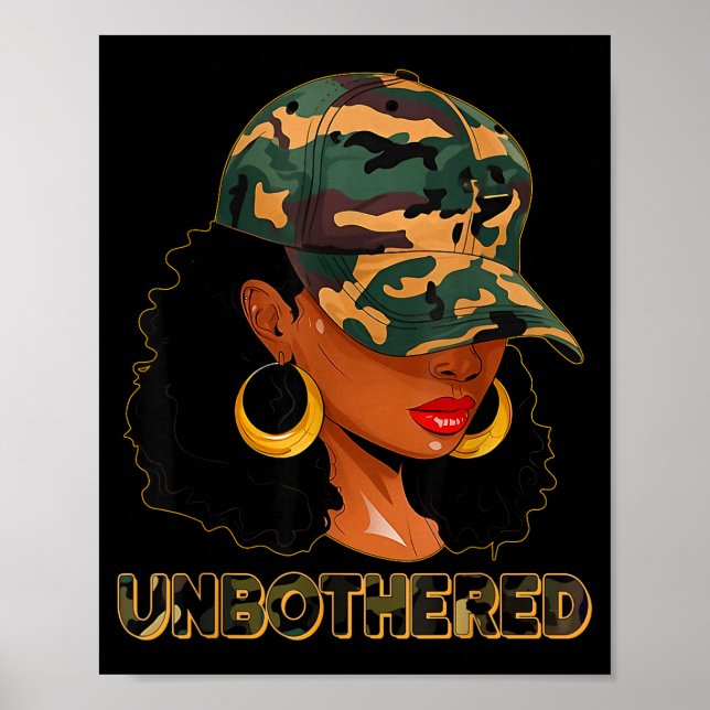 Póster Unbothered Black Woman Melanin African Black Histo (Frente)