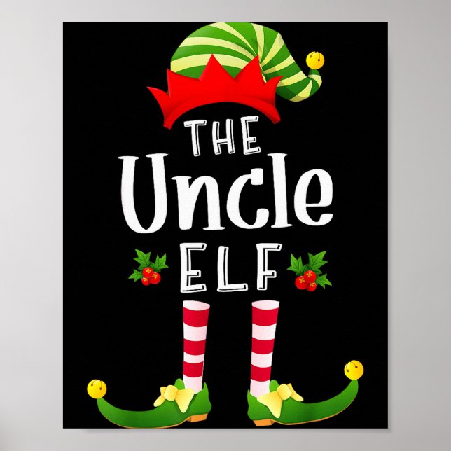 Póster Uncle Christmas Elf Matching Pajama X-mas Party  (Frente)