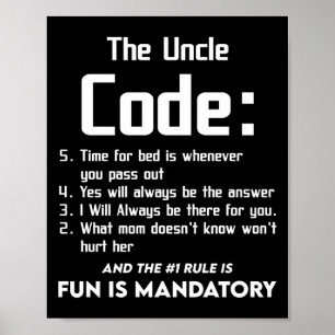 Póster Uncle From Niece Nephew The Uncle Cool 5 Things