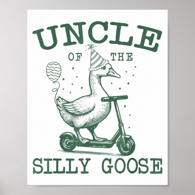 Póster Uncle Of The Silly Goose First Birthday Family Mat (Frente)