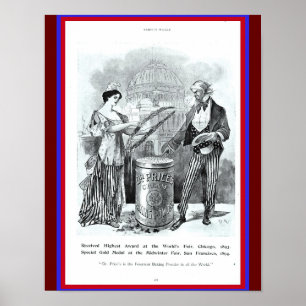 Póster Uncle Sam, Lady Liberty, Dr. Price's Baking Powder