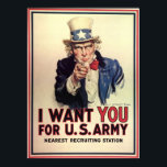 Póster Uncle Sam Wants You<br><div class="desc">Recruiting Poster</div>