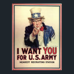 Póster Uncle Sam Wants You<br><div class="desc">Recruiting Poster</div>
