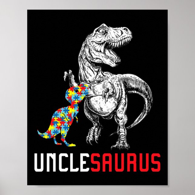 Póster Unclesaurus Autism Awareness Uncle Saurus Family G (Frente)