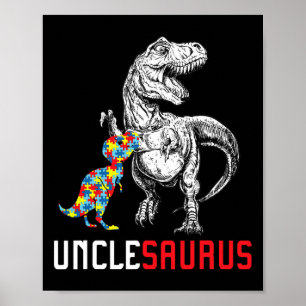 Póster Unclesaurus Autism Awareness Uncle Saurus Family G