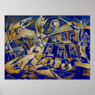 Póster Under the gold light original painting Print
